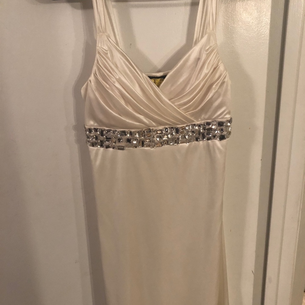 White dress with silver sequins, size M